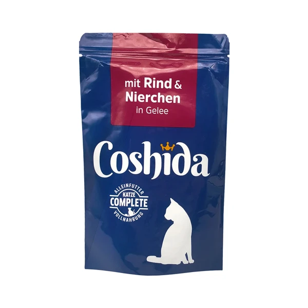 غذای پوچ گربه کوشیدا  طعم گاو و قلوه در ژله وزن 100گرم