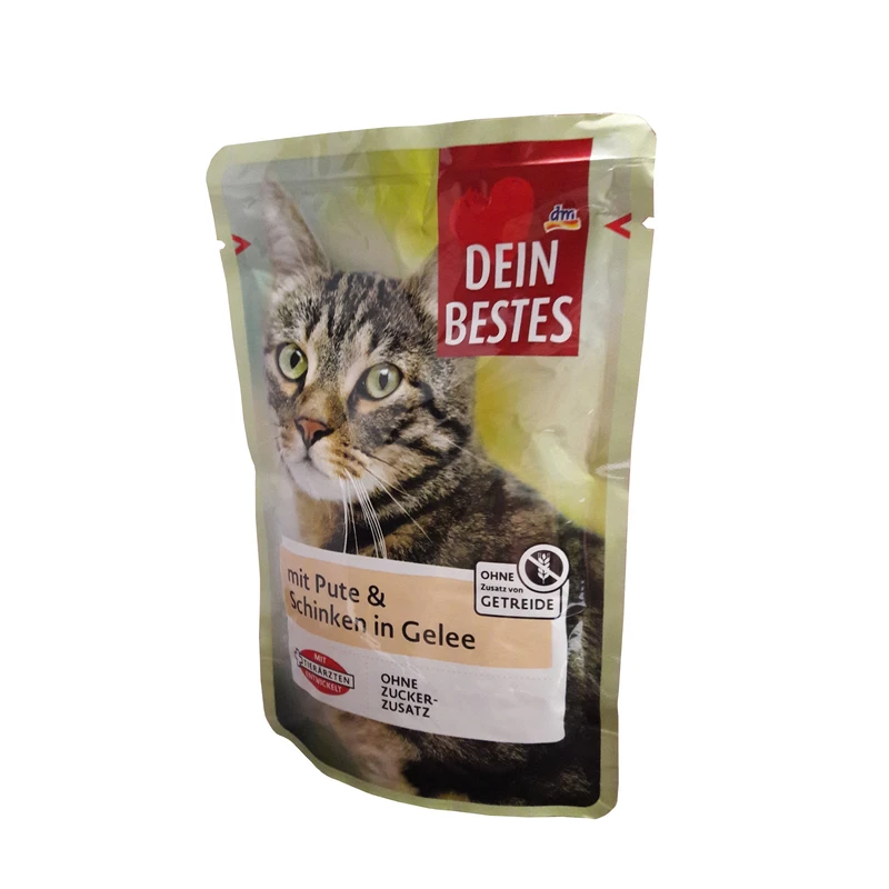 پوچ گربه دین بستس مدل گوشت بوقلمون و ژامبون در ژله  وزن 100 گرم