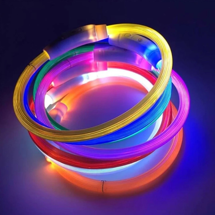 قلاده LED سگ و گربه چراغدار سگ شبرنگ قابل شارژ همراه با کابل شارژUSB