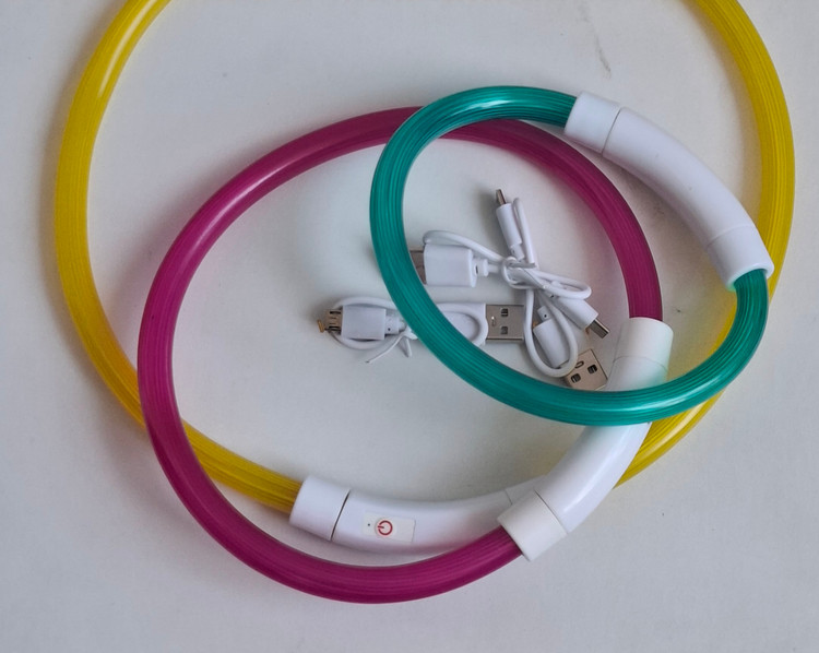 قلاده LED سگ و گربه چراغدار سگ شبرنگ قابل شارژ همراه با کابل شارژUSB